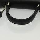 Burberrys Hand Bag Leather 2way Black Silver Auth yk19299-7