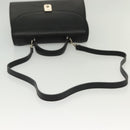 Burberrys Hand Bag Leather 2way Black Silver Auth yk19299-9