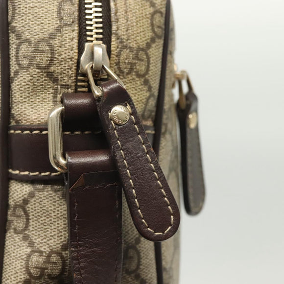 GUCCI GG Supreme Shoulder Bag PVC Beige Gold 233268 Auth yk19303