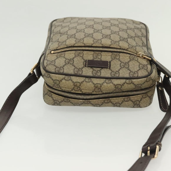 GUCCI GG Supreme Shoulder Bag PVC Beige Gold 233268 Auth yk19303