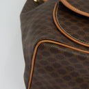 CELINE Macadam Canvas Backpack PVC Leather Brown Gold Auth yk19307-16