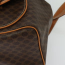 CELINE Macadam Canvas Backpack PVC Leather Brown Gold Auth yk19307-17