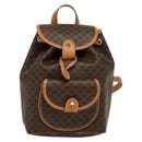 CELINE Macadam Canvas Backpack PVC Leather Brown Gold Auth yk19307-13