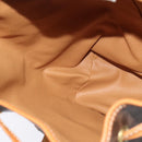 CELINE Macadam Canvas Backpack PVC Leather Brown Gold Auth yk19307-21