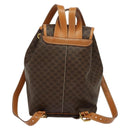 CELINE Macadam Canvas Backpack PVC Leather Brown Gold Auth yk19307-2