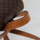 CELINE Macadam Canvas Backpack PVC Leather Brown Gold Auth yk19307-7