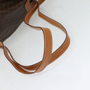 CELINE Macadam Canvas Backpack PVC Leather Brown Gold Auth yk19307-8