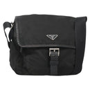 PRADA Shoulder Bag Nylon Black Silver Auth yk19309-1