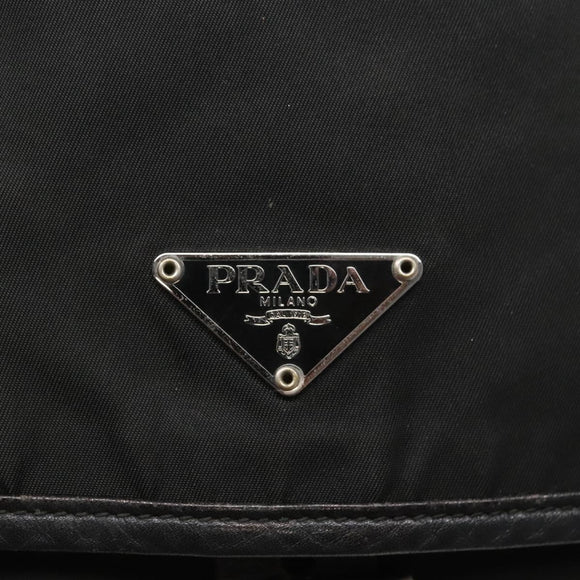 PRADA Shoulder Bag Nylon Black Silver Auth yk19309
