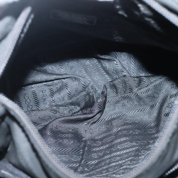 PRADA Shoulder Bag Nylon Black Silver Auth yk19309