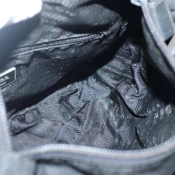 PRADA Shoulder Bag Nylon Black Silver Auth yk19309