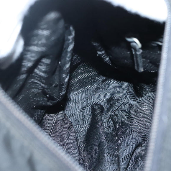 PRADA Shoulder Bag Nylon Black Silver Auth yk19309