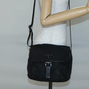 PRADA Shoulder Bag Nylon Black Silver Auth yk19309-25