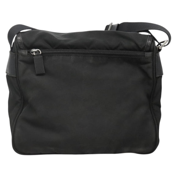 PRADA Shoulder Bag Nylon Black Silver Auth yk19309