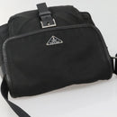 PRADA Shoulder Bag Nylon Black Silver Auth yk19309-6
