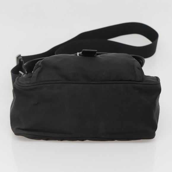PRADA Shoulder Bag Nylon Black Silver Auth yk19309