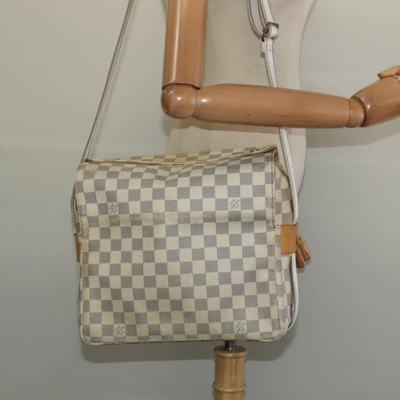 LOUIS VUITTON Damier Azur Naviglio Shoulder Bag N51189 LV Auth yk19310
