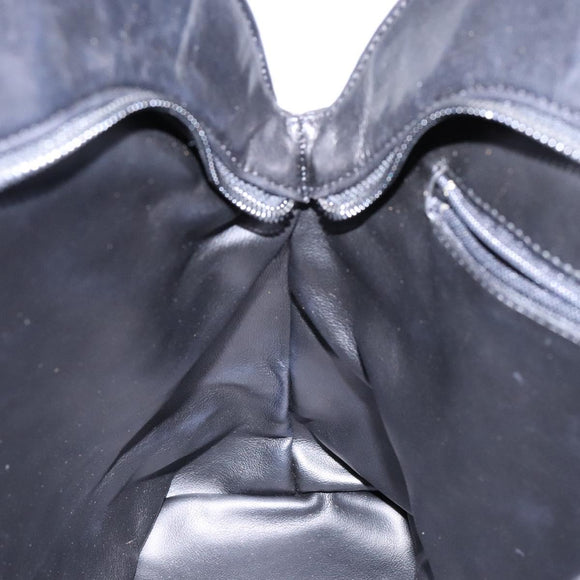 BALLY Hand Bag Leather Black Gold Auth yk19321