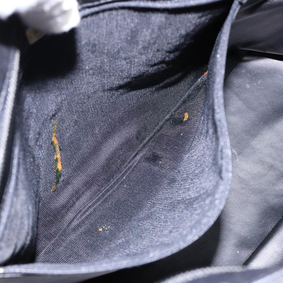 BALLY Hand Bag Leather Black Gold Auth yk19321