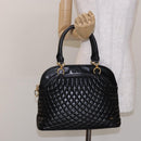 BALLY Hand Bag Leather Black Gold Auth yk19321-21
