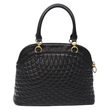 BALLY Hand Bag Leather Black Gold Auth yk19321 - 0