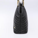 BALLY Hand Bag Leather Black Gold Auth yk19321-4