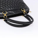 BALLY Hand Bag Leather Black Gold Auth yk19321-7