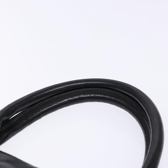 BALLY Hand Bag Leather Black Gold Auth yk19321