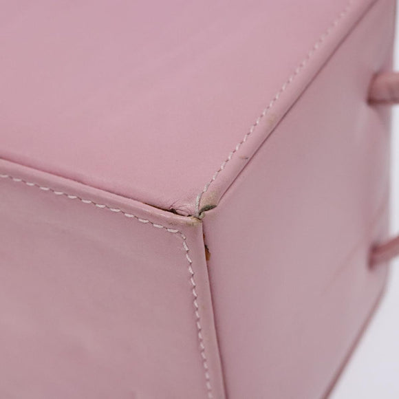 FENDI Vanity Hand Bag Leather Pink Gold Auth yk19323