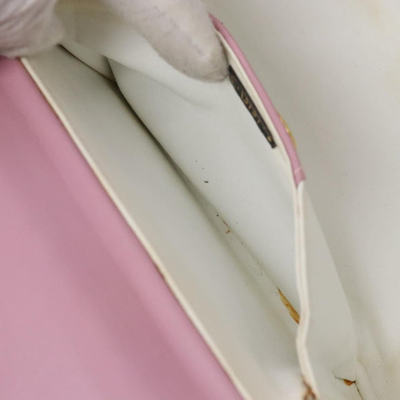 FENDI Vanity Hand Bag Leather Pink Gold Auth yk19323