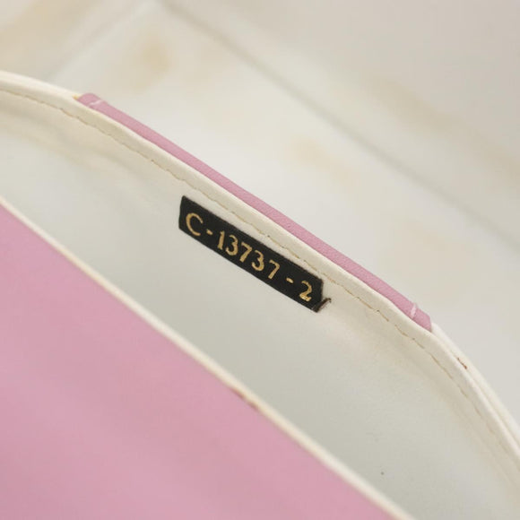 FENDI Vanity Hand Bag Leather Pink Gold Auth yk19323