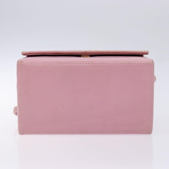 FENDI Vanity Hand Bag Leather Pink Gold Auth yk19323