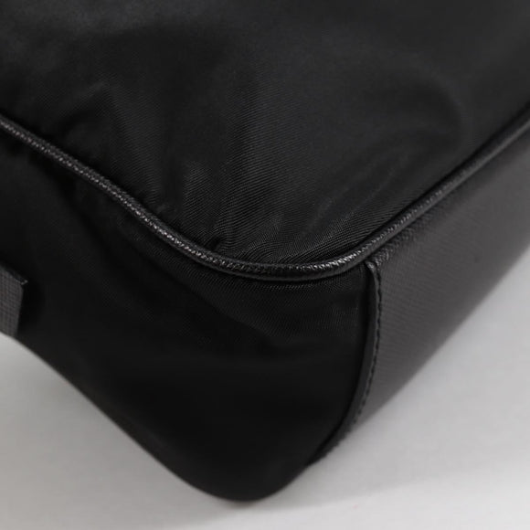 PRADA Hand Bag Nylon Black Gold Auth yk19339V