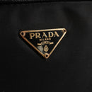 PRADA Hand Bag Nylon Black Gold Auth yk19339V-18