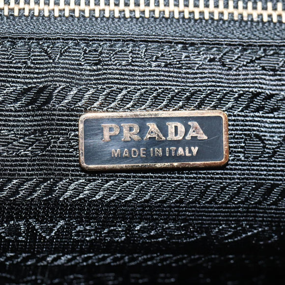 PRADA Hand Bag Nylon Black Gold Auth yk19339V