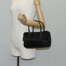 PRADA Hand Bag Nylon Black Gold Auth yk19339V-23