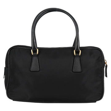 PRADA Hand Bag Nylon Black Gold Auth yk19339V - 0