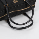 PRADA Hand Bag Nylon Black Gold Auth yk19339V-7