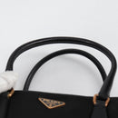 PRADA Hand Bag Nylon Black Gold Auth yk19339V-14