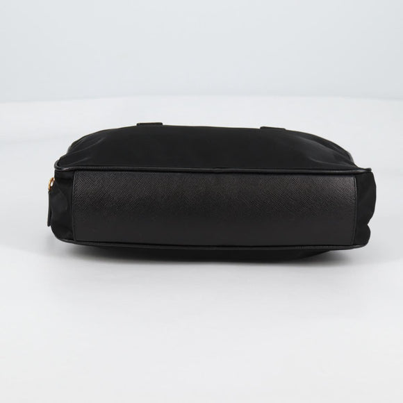 PRADA Hand Bag Nylon Black Gold Auth yk19339V