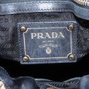 PRADA Tote Bag Nylon Black Gold Auth yk19341V-10