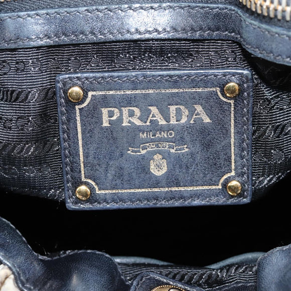 PRADA Tote Bag Nylon Black Gold Auth yk19341V