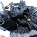 PRADA Tote Bag Nylon Black Gold Auth yk19341V-18