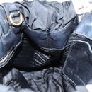 PRADA Tote Bag Nylon Black Gold Auth yk19341V-19
