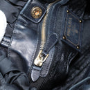 PRADA Tote Bag Nylon Black Gold Auth yk19341V-20