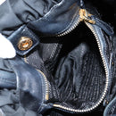 PRADA Tote Bag Nylon Black Gold Auth yk19341V-21