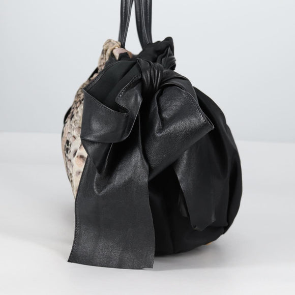 PRADA Tote Bag Nylon Black Gold Auth yk19341V