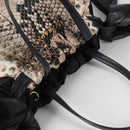 PRADA Tote Bag Nylon Black Gold Auth yk19341V-6