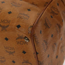 MCM Logogram Vicetos Boston Bag PVC Leather Brown Gold Auth yk19343-9