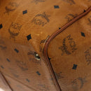 MCM Logogram Vicetos Boston Bag PVC Leather Brown Gold Auth yk19343-15